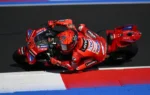 Marc Márquez a Ducati Lenovo Team motorján a misanói edzésen, 2025 MotoGP San Marino GP