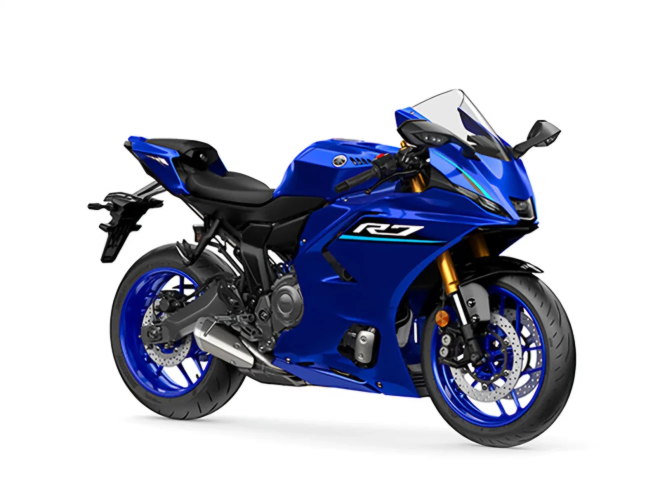 Yamaha YZF-R7 kék színben az új Bridgestone Battlax Hypersport S23 gumival.
