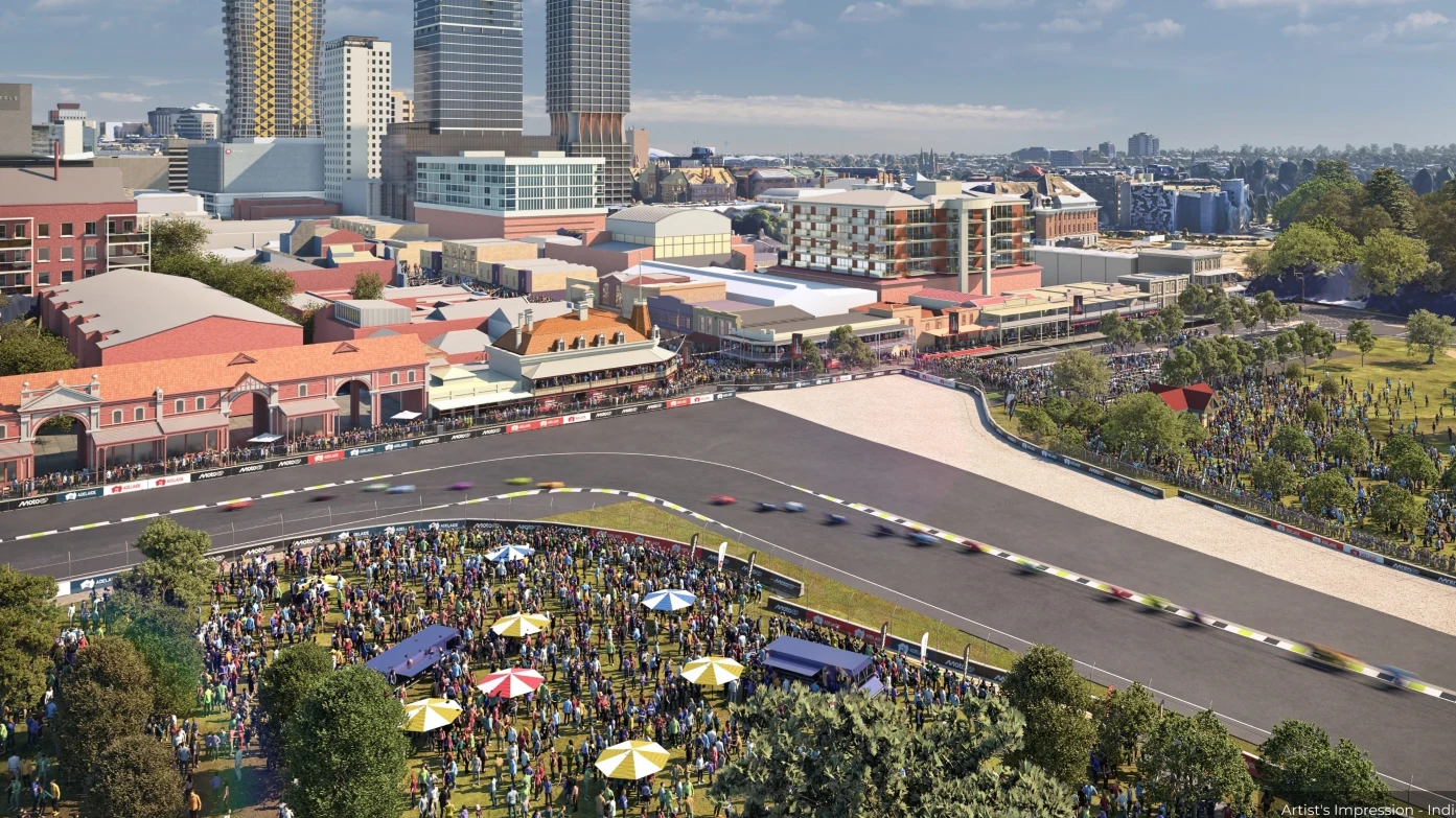 A 2027-es Adelaide MotoGP belvárosi pályájának látványterve