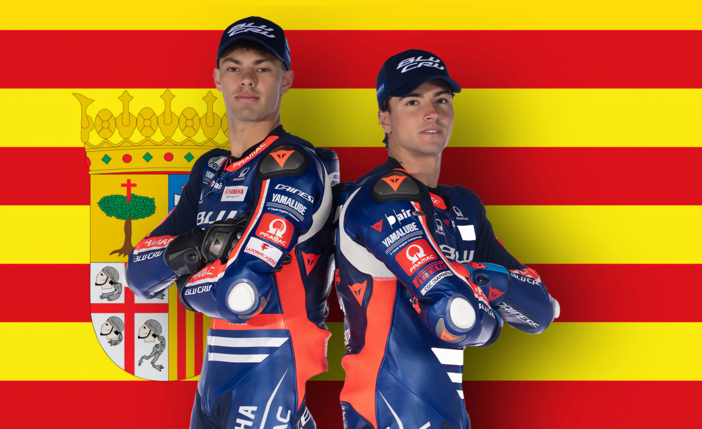 Izan Guevara és Alberto Ferrández a BLU CRU Pramac Yamaha Moto2 versenyzőiként az Aragón GP előtt