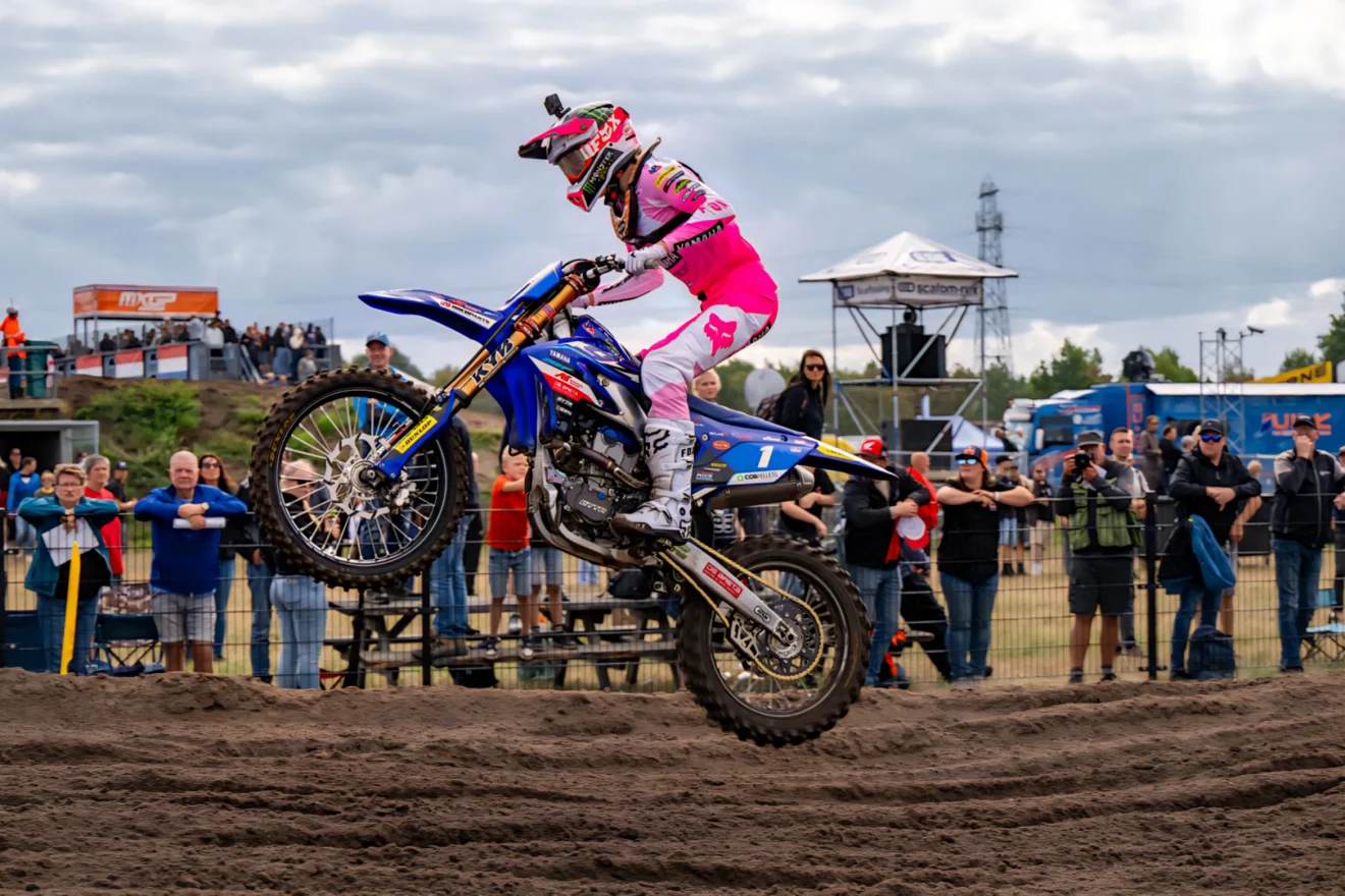 Lotte van Drunen a Yamaha YZ250F nyergében a 2026-os arnhemi WMX-futamon