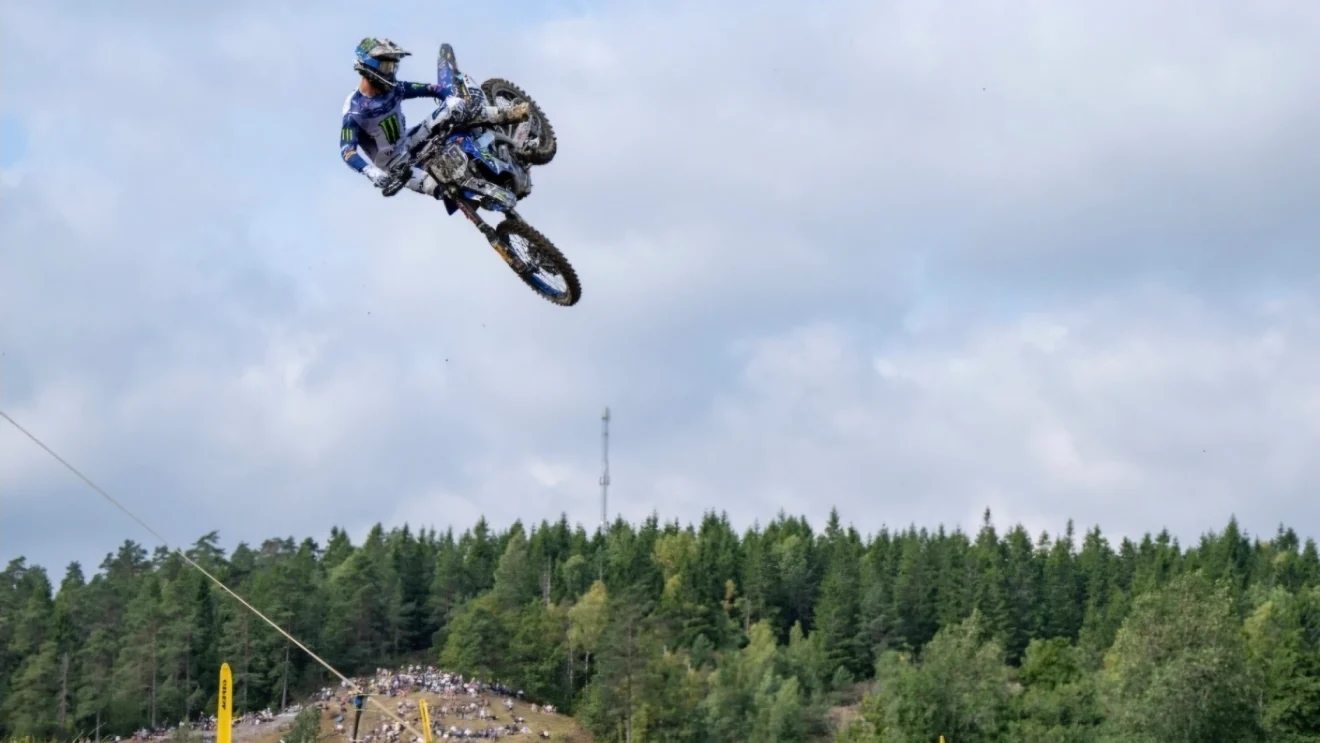 Yamaha motocross versenyző az MXGP Holland Nagydíj előtt
