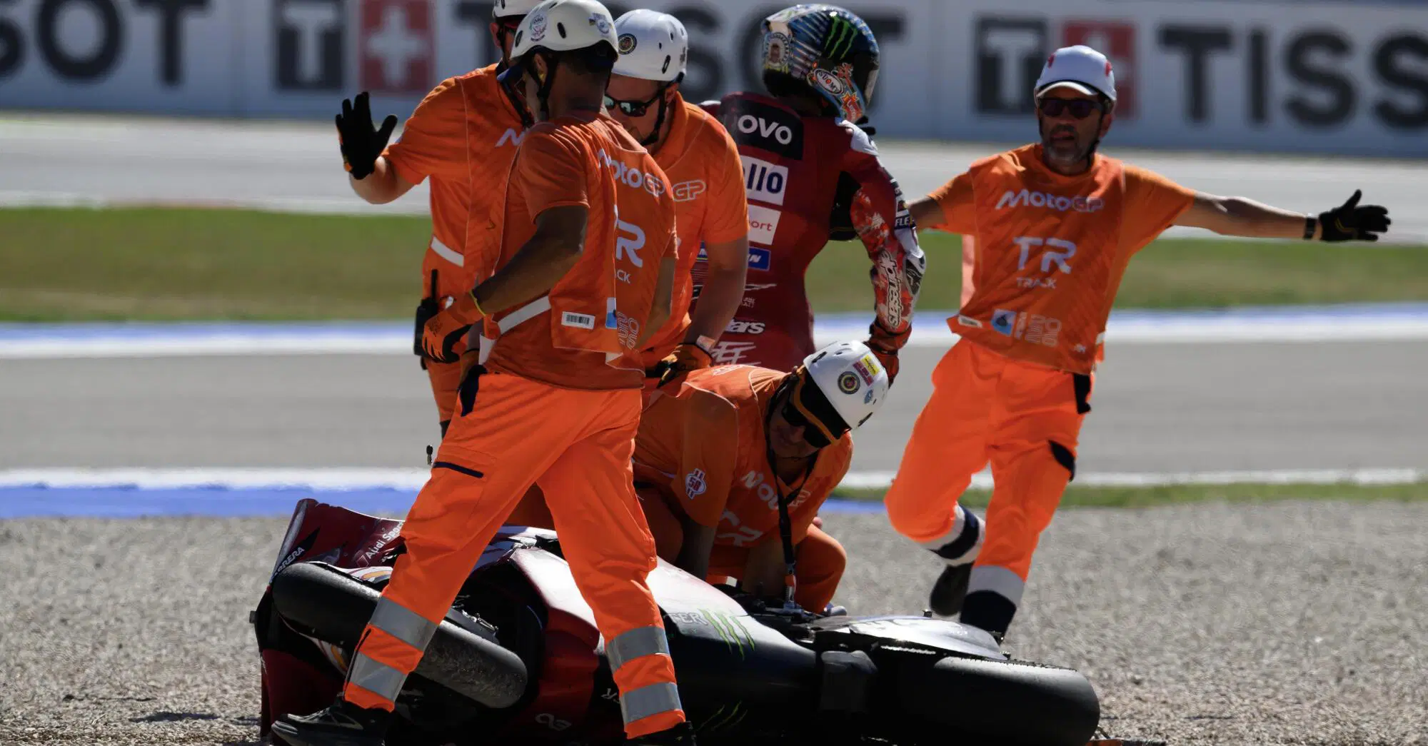 Pecco azaz Bagnaia motorbalesete a San Marino MotoGP futamán. Bagnaia hatalmasat esett Misano futamon