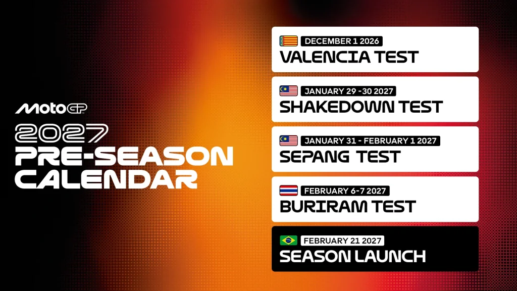 A MotoGP 2027-es előszezoni tesztjeinek és szezonbemutatójának időpontjai