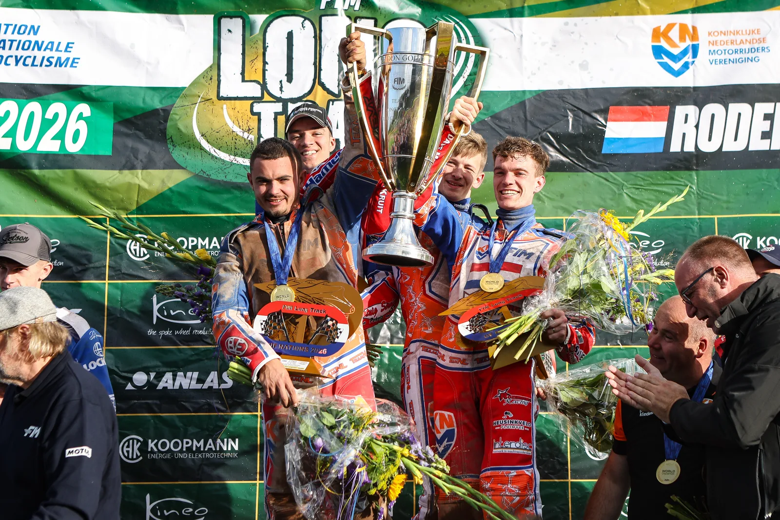 A holland csapat a 2026-os FIM Long Track of Nations versenyen Rodenben
