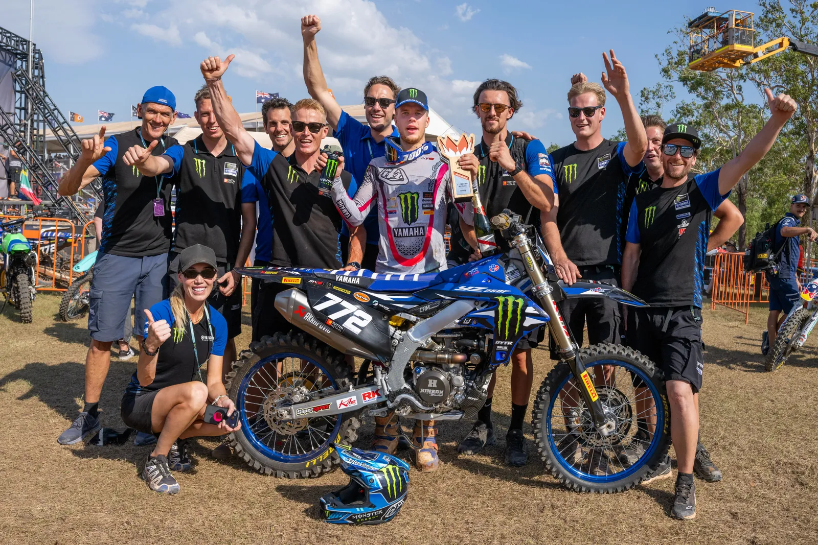 Janis Reisulis a Monster Energy Yamaha Factory MX2 motorjával a 2026-os Ausztrál Nagydíjon