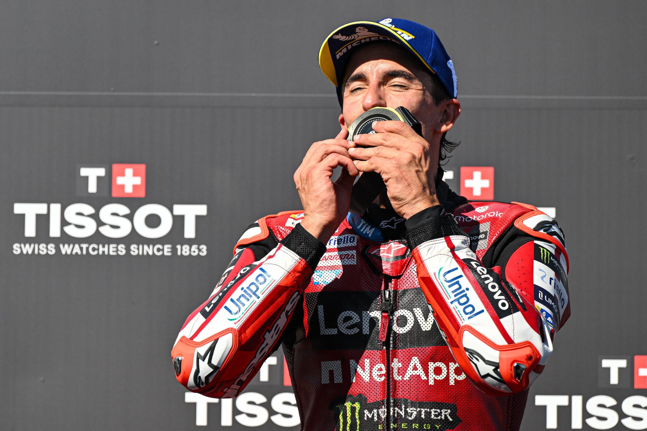 Marc Márquez a Ducati Lenovo Team motorjával a 2026-os misanói MotoGP sprinten