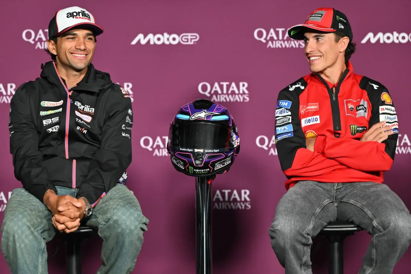 Jorge Martín és Marc Márquez az Osztrák MotoGP 2026 sajtótájékoztatóján a Red Bull Ringen
