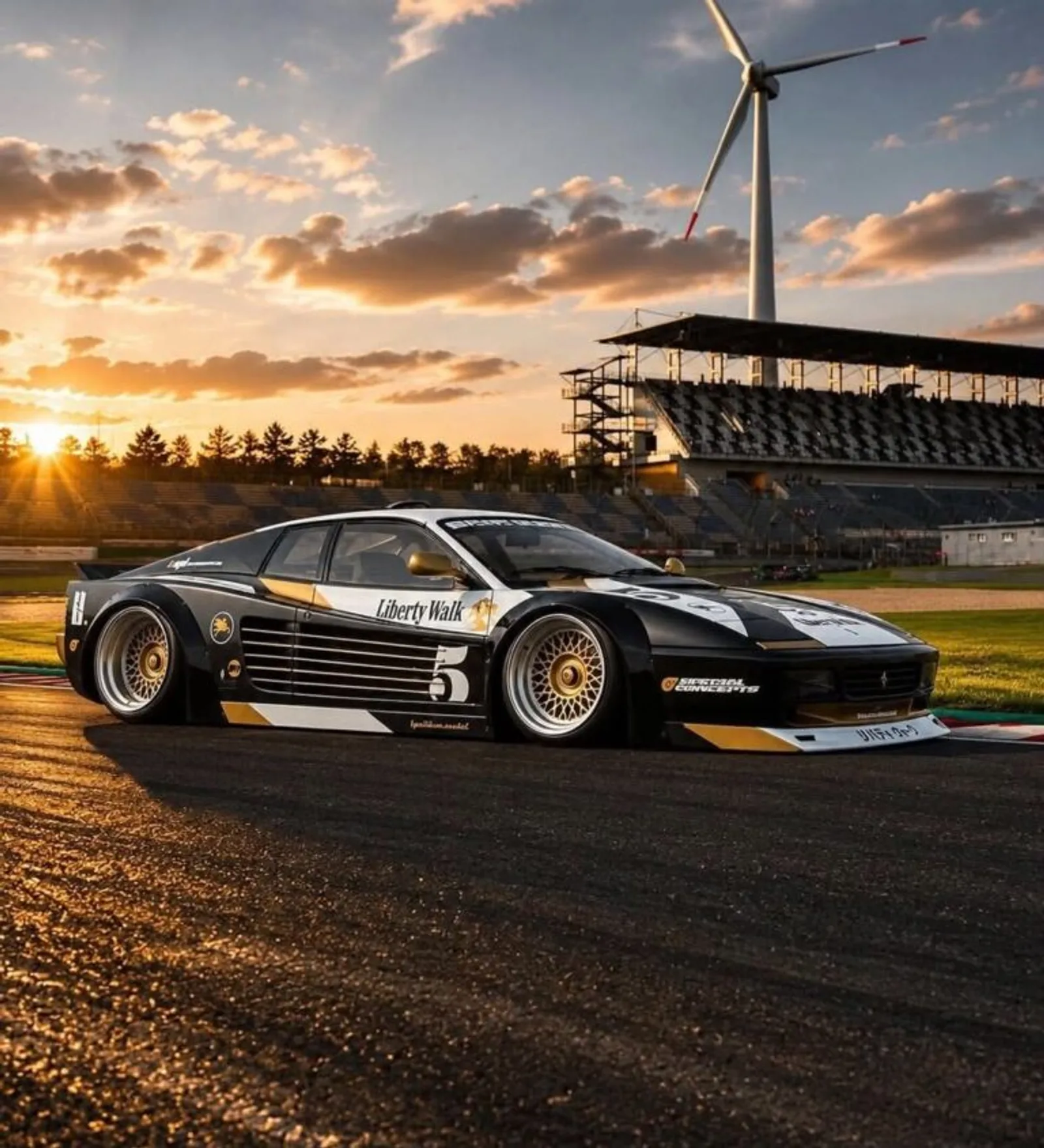 Liberty Walk stílusú különleges épített sportautó az RS-Event 2026 kínálatából