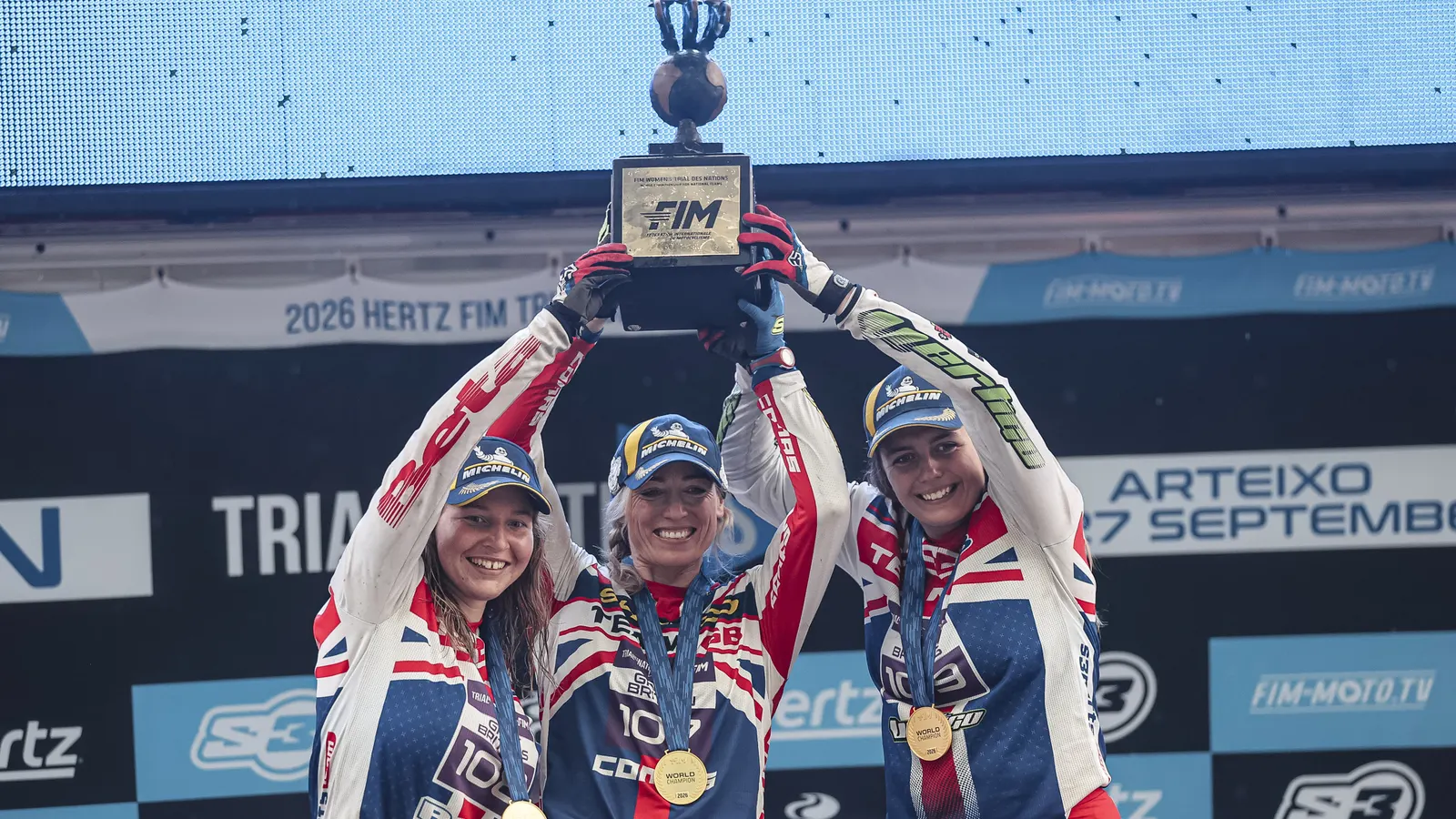 Nagy-Britannia női Trial des Nations csapata Emma Bristow-val, Alice Mintával és Kaytlyn Adsheaddel