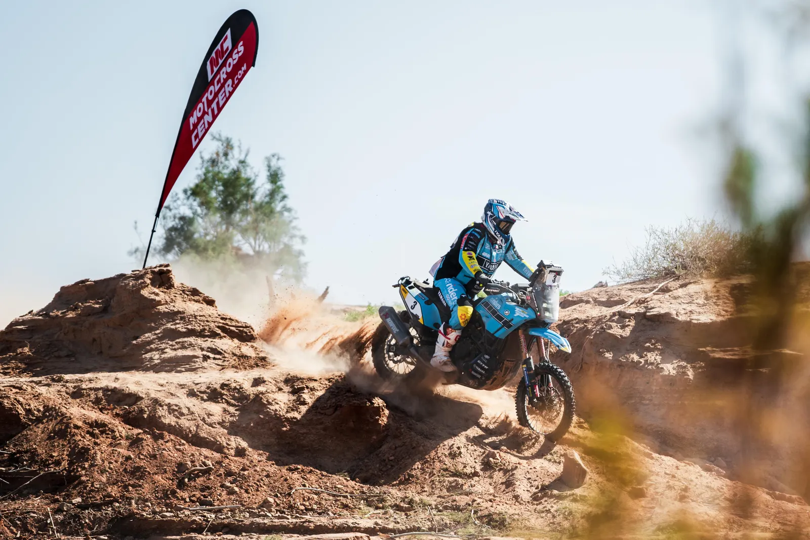 A Ténéré Yamaha Rally Team eredeti sajtófotója a 2026-os marokkói Addax Rally harmadik szakaszáról